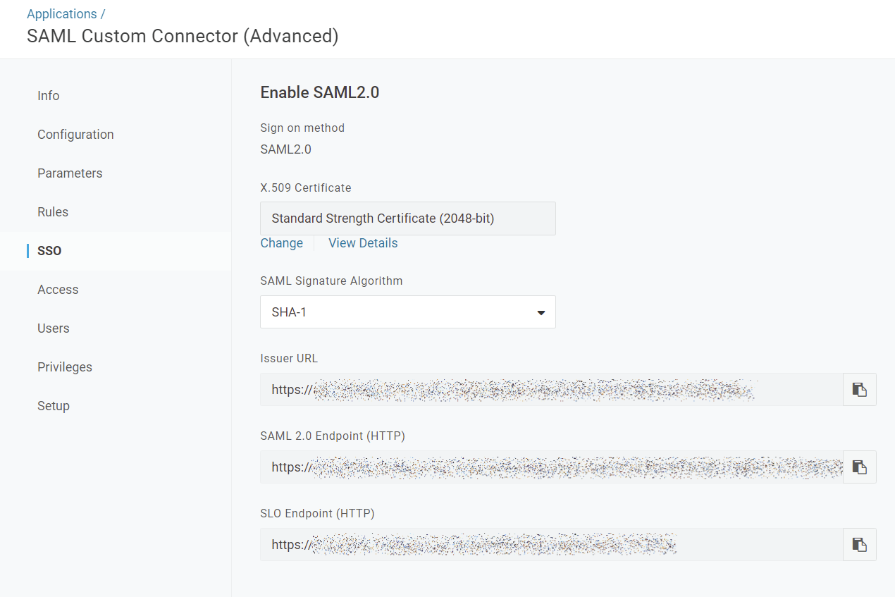 SSO Configuration in OneLogin