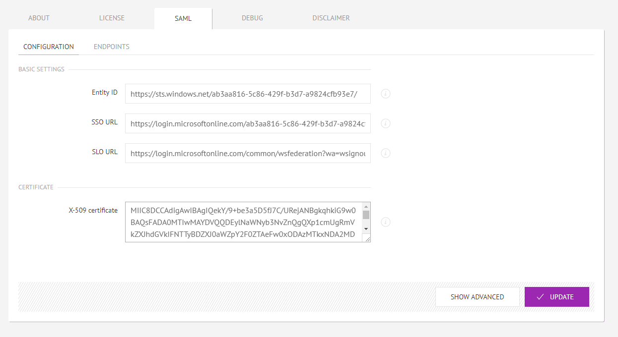 azure-ad-exivity-saml-settings