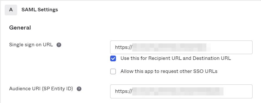Filling in SSO URL and Entity ID