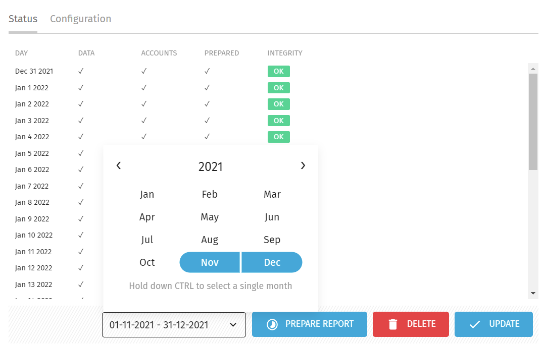 Preparing a report definition